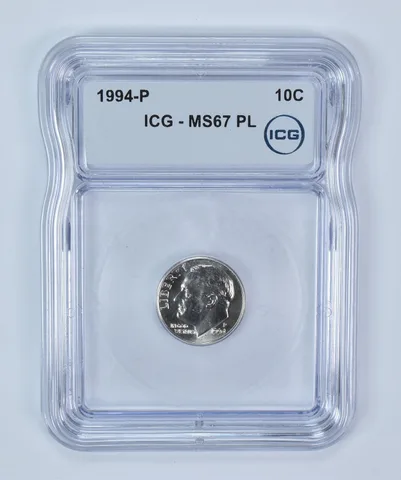 1994-P Roosevelt Dime MS67 PL ICG