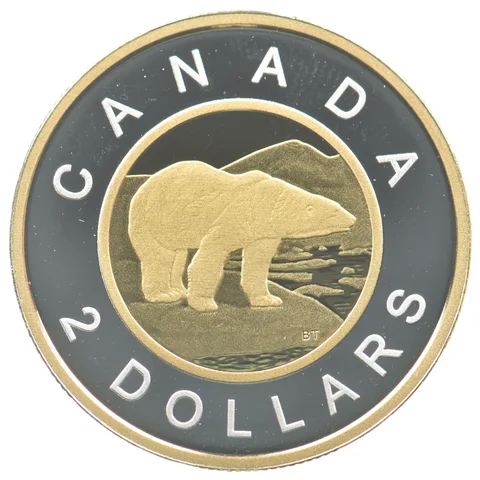 2021 Canada 2 Dollars Gilt Silver Polar Bear *6678