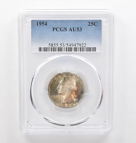 1954 Washington Quarter AU53 PCGS Beautiful Tone *0317