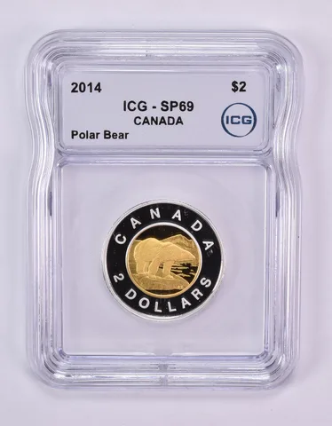 2014 Canada 2 Dollar Polar Bear SP69 ICG