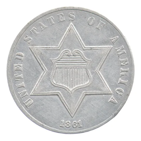 1861 Three Cent Silver Trime *9329