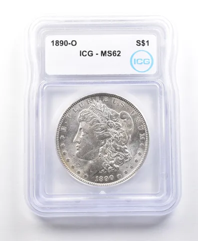 1890-O Morgan Silver Dollar MS62 ICG a3337