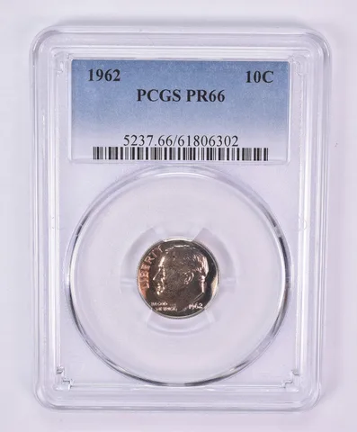 1962 Roosevelt Dime PR66 PCGS Beautiful Tone *1111