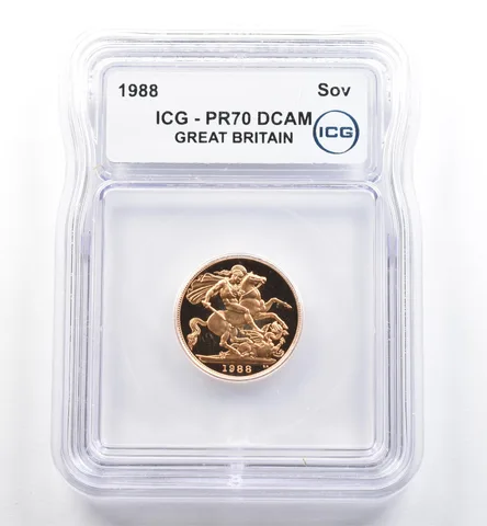 1988 Great Britain Gold Sovereign PR70 DCAM ICG *6483