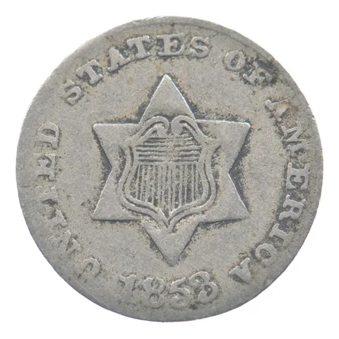 1853 Three Cent Silver Trime *8826