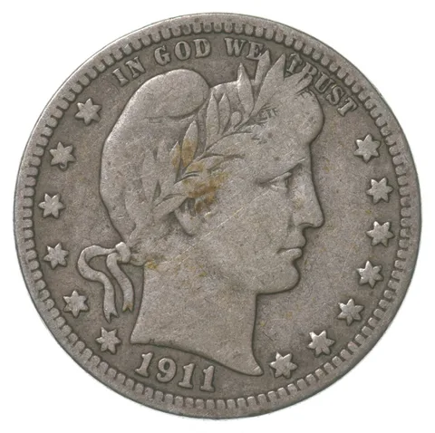 1911-D Barber Quarter a6349