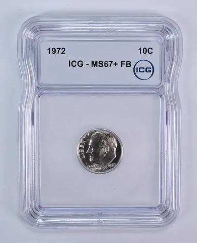 1972 Roosevelt Dime MS67+ FB ICG