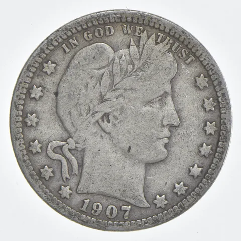 1907-O Barber Quarter 90% Silver VG Condition