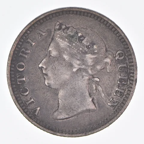 Better Date - 1888 Straits Settlements 5 Cents World Coin- Silver *246