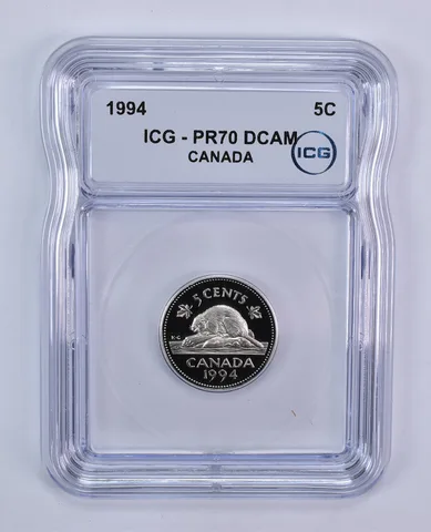 1994 Canada 5 Cents Beaver PR70 DCAM ICG