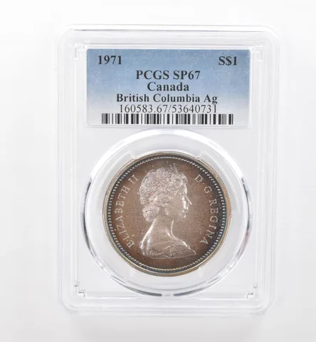 1971 Canada 1 Dollar Silver British Columbia SP67 PCGS Beautiful Tone *1914