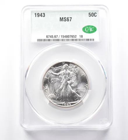 1943 Walking Liberty Half Dollar MS67 CAC *0014