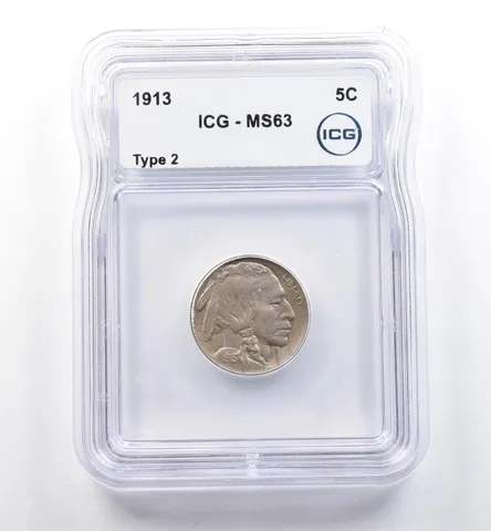 1913 Indian Head Buffalo Nickel Type 2 MS63 ICG *0309