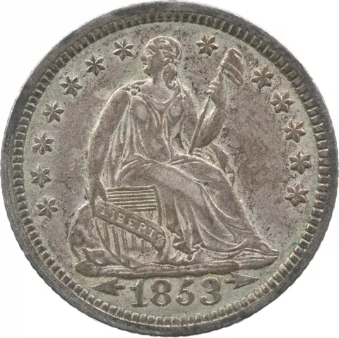 1853 Seated Liberty Half Dime Arrows *5490