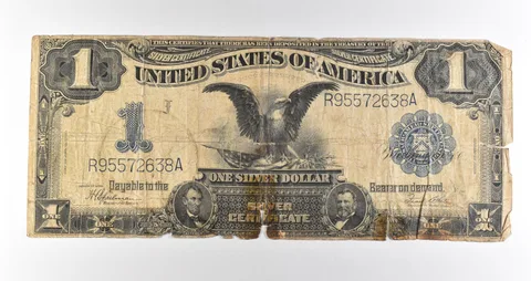 1899 $1 Silver Certificate Black Eagle Blue Seal Large Note Fr#236 *4721