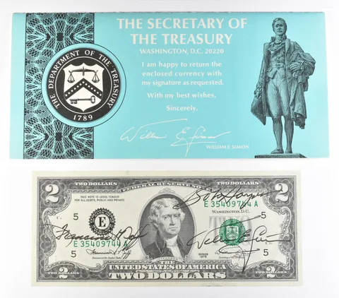 1976 $2 Richmond VA FRN Green Seal Courtesy Signature a0927