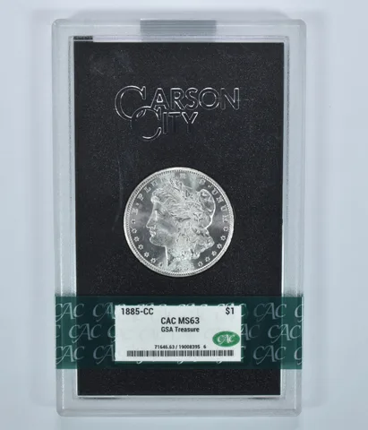 1885-CC Morgan Silver Dollar GSA Hoard MS63 CAC *7011