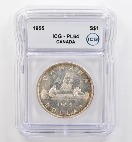 1955 Canada 1 Dollar Silver PL64 ICG Beautiful Tone *9505