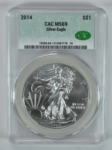 2014 American Silver Eagle MS69 CAC CACg