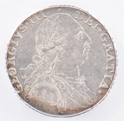 1787 Great Britain Shilling KM#607.1 MS62 ICG Beautiful Tone *1957