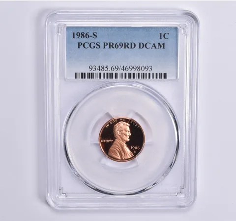 1986-S Lincoln Memorial Cent PR69 RD PCGS Blue Lbl