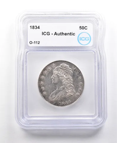 1834 Capped Bust Half Dollar O-112 Authentic ICG a5610
