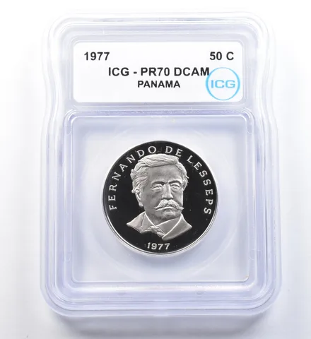 1977 Panama 50 Cents PR70 DCAM ICG a1105