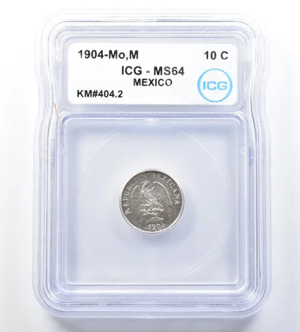 1904 Mo M Mexico KM#404.2 MS64 ICG 10 Centavos *8834