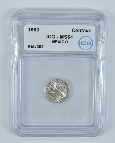 1883 Mexico Centavo KM#392 MS64 ICG *9151