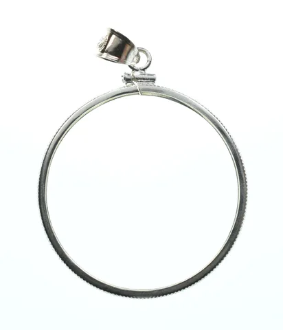 Sterling Silver 35 MM Coin Bezel Pendant Frame Edge a2161