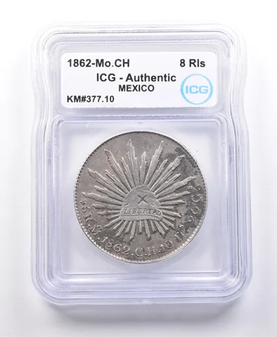 1862 Mo CH Mexico 8 Reales KM#377.10 Authentic ICG a4987