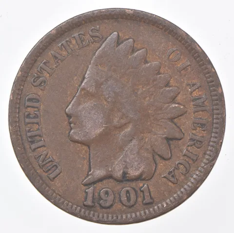 1901 Indian Head Cent AC Average Circ
