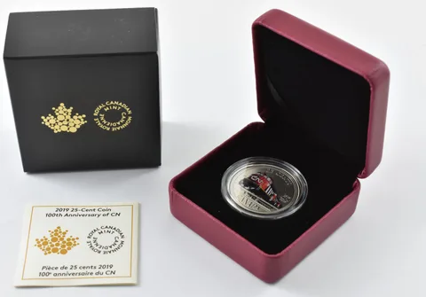 2019 Canada 25 Cent Coin 100th Anniversary Of CN W/ OGP *3515