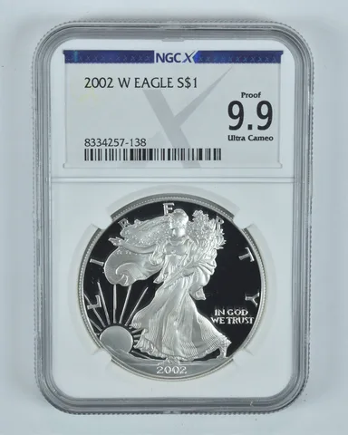 2002-W American Silver Eagle Proof 9.9 NGC X NGCX