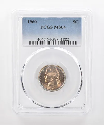 1960 Jefferson Nickel MS64 PCGS Beautiful Tone *1591