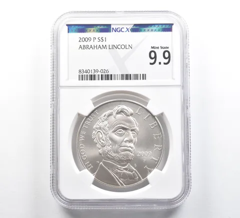 2009-P Abraham Lincoln Commemorative Silver Dollar Mint State 9.9 NGC X NGCX