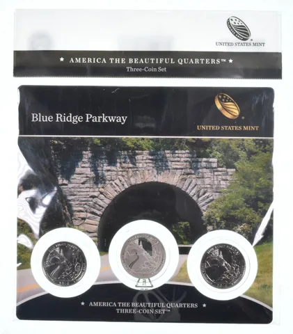 2015 Blue Ridge Parkway National Park PDS ATB 3 Quarter Coin Set Unc BU