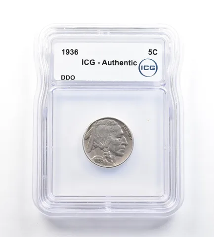 1936 Indian Head Buffalo Nickel DDO Authentic ICG *9181
