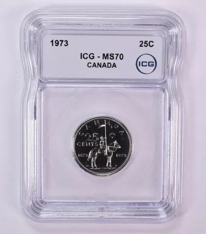 1973 Canada 25 Cents RCMP MS70 ICG