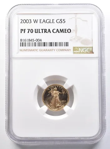 2003-W $5 American Gold Eagle 1/10 Oz Gold PF70 UCAM NGC