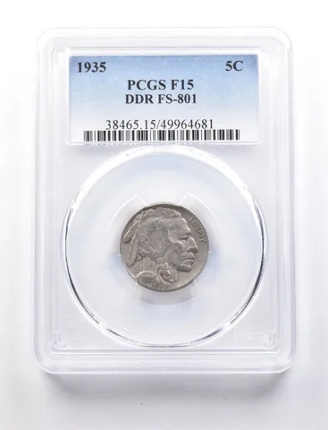 1935 Indian Head Buffalo Nickel DDR FS-801 F15 PCGS *7691