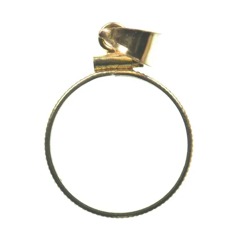 14K 17.9mm GF $2.50 Gold Quarter Eagle Coin Bezel Pendant Frame Edge *1347