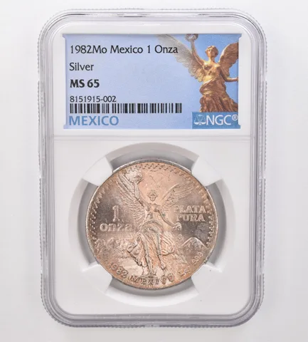 1982 Mo Mexico 1 Onza Silver Libertad MS65 NGC Beautiful Tone a9866