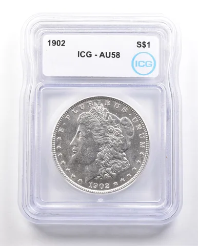1902 Morgan Silver Dollar AU58 ICG *3424