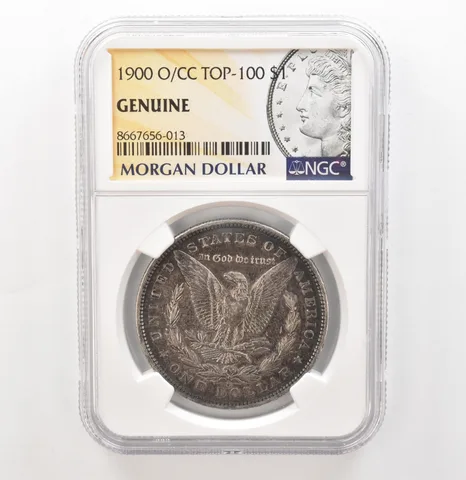 1900-O/CC Morgan Silver Dollar Top 100 Genuine NGC Beautiful Tone *3931