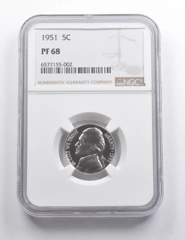 PF68 1951 Jefferson Nickel NGC *7453