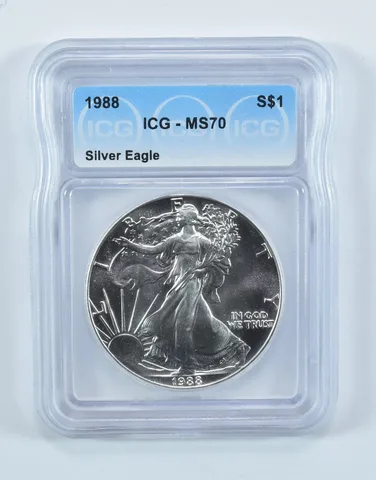 1988 American Silver Eagle MS70 ICG