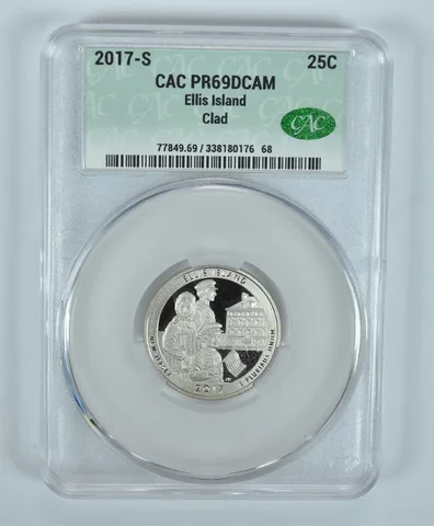 2017-S Washington Quarter Ellis Island CLAD ATB PR69 DCAM CAC CACg