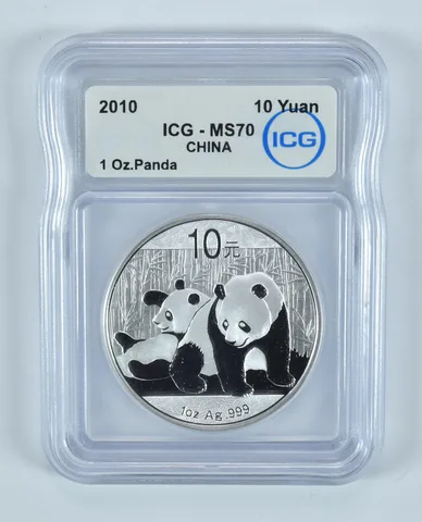 2010 China 10 Yuan Silver Panda MS70 ICG