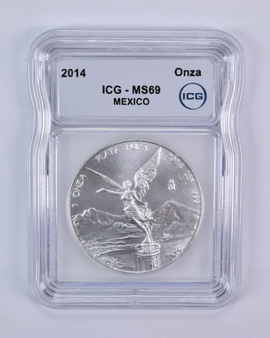2014 Mo Mexico 1 Onza Silver Libertad MS69 ICG
